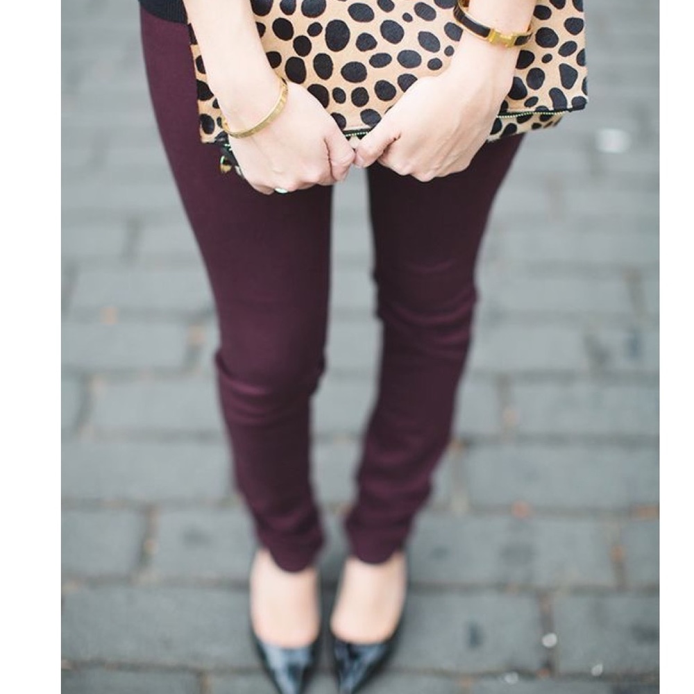 Mother ‘The Looker’  Skinny Jeans 25 Wine Burgundy